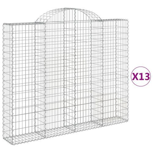 Paniers à gabions arqués 13 pcs 200x30x160/180 cm Fer galvanisé - Photo n°2; ?>