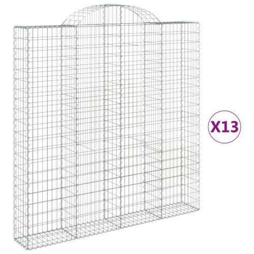 Paniers à gabions arqués 13 pcs 200x30x200/220 cm fer galvanisé - Photo n°2; ?>