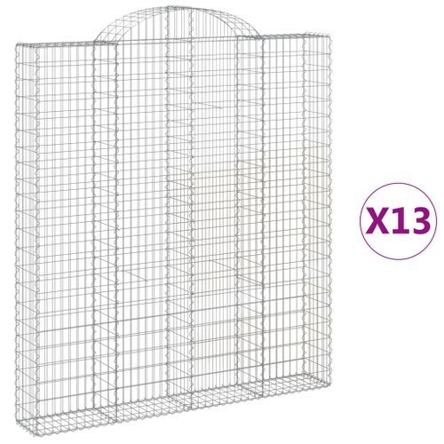 Paniers à gabions arqués 13 pcs 200x30x220/240 cm fer galvanisé - Photo n°2; ?>