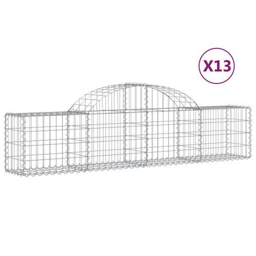 Paniers à gabions arqués 13 pcs 200x30x40/60 cm Fer galvanisé - Photo n°2; ?>