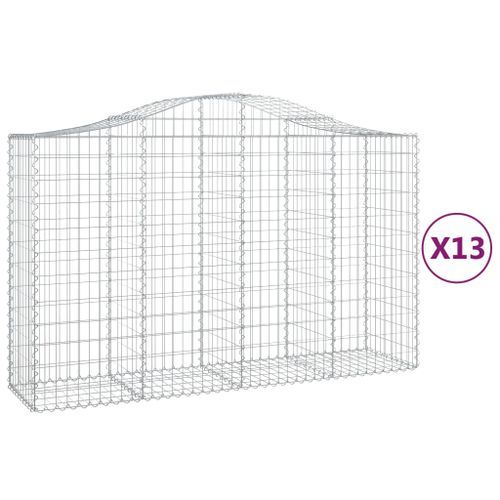 Paniers à gabions arqués 13 pcs 200x50x120/140 cm Fer galvanisé - Photo n°2; ?>