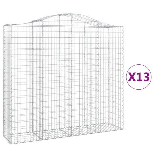 Paniers à gabions arqués 13 pcs 200x50x180/200 cm Fer galvanisé - Photo n°2; ?>