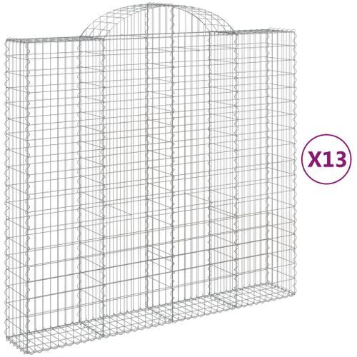 Paniers à gabions arqués 13 pcs 200x50x180/200 cm Fer galvanisé - Photo n°2; ?>