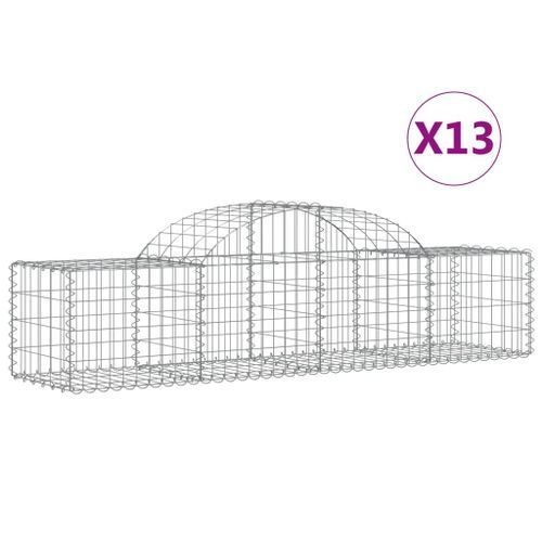 Paniers à gabions arqués 13 pcs 200x50x40/60 cm fer galvanisé - Photo n°2; ?>