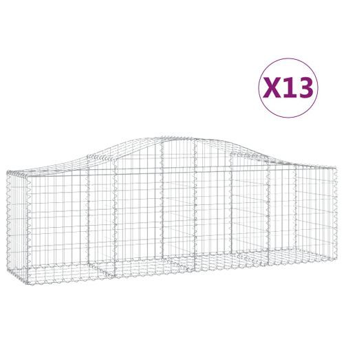 Paniers à gabions arqués 13 pcs 200x50x60/80 cm Fer galvanisé - Photo n°2; ?>