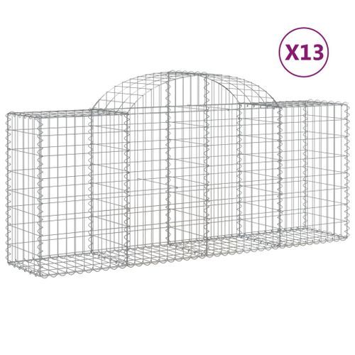 Paniers à gabions arqués 13 pcs 200x50x80/100 cm Fer galvanisé - Photo n°2; ?>