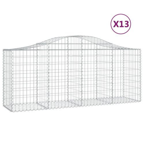 Paniers à gabions arqués 13 pcs 200x50x80/100 cm Fer galvanisé - Photo n°2; ?>