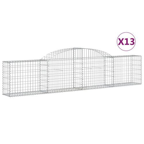 Paniers à gabions arqués 13 pcs 300x30x60/80 cm Fer galvanisé - Photo n°2; ?>