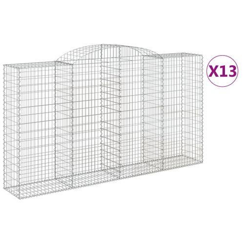 Paniers à gabions arqués 13 pcs 300x50x160/180 cm fer galvanisé - Photo n°2; ?>