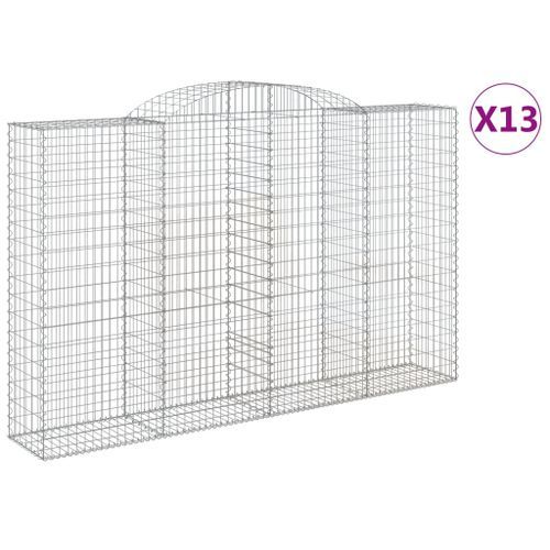 Paniers à gabions arqués 13 pcs 300x50x180/200 cm fer galvanisé - Photo n°2; ?>