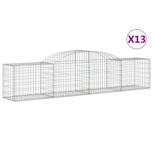 Paniers à gabions arqués 13 pcs 300x50x60/80 cm fer galvanisé - Photo n°2; ?>