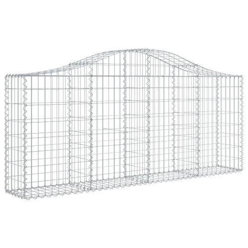 Paniers à gabions arqués 14 pcs 200x30x80/100 cm Fer galvanisé - Photo n°3; ?>