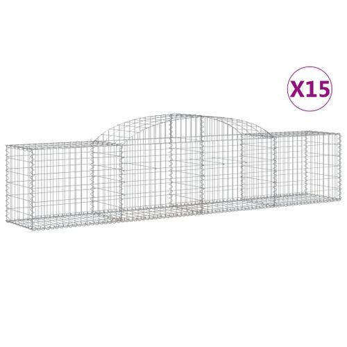 Paniers à gabions arqués 15 pcs 300x50x60/80 cm fer galvanisé - Photo n°2; ?>