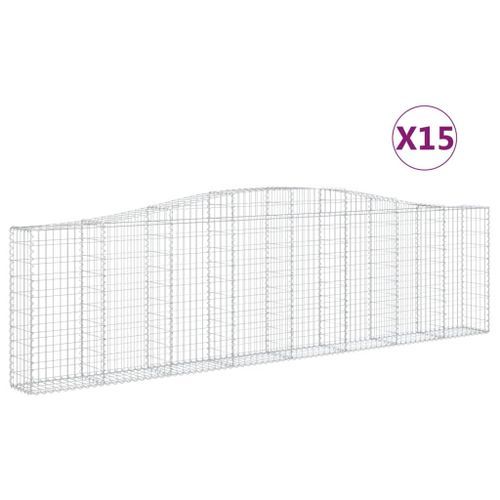 Paniers à gabions arqués 15 pcs 400x30x100/120 cm Fer galvanisé - Photo n°2; ?>