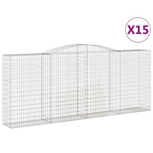 Paniers à gabions arqués 15 pcs 400x50x160/180 cm fer galvanisé - Photo n°2; ?>