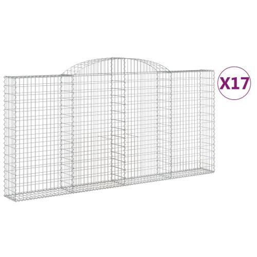 Paniers à gabions arqués 17 pcs 300x30x140/160 cm fer galvanisé - Photo n°2; ?>