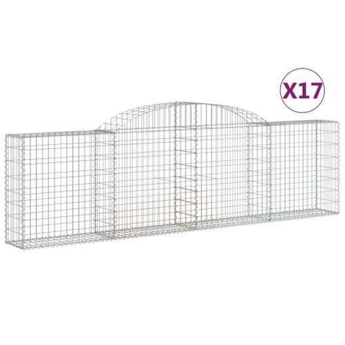 Paniers à gabions arqués 17 pcs 300x30x80/100 cm fer galvanisé - Photo n°2; ?>