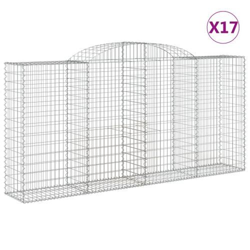 Paniers à gabions arqués 17 pcs 300x50x140/160 cm fer galvanisé - Photo n°2; ?>