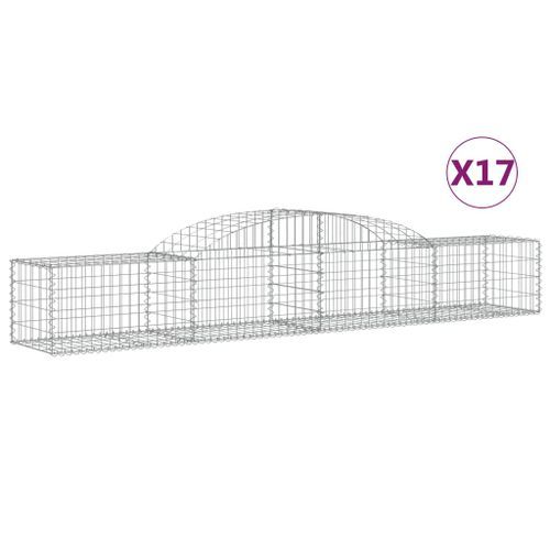 Paniers à gabions arqués 17 pcs 300x50x40/60 cm fer galvanisé - Photo n°2; ?>