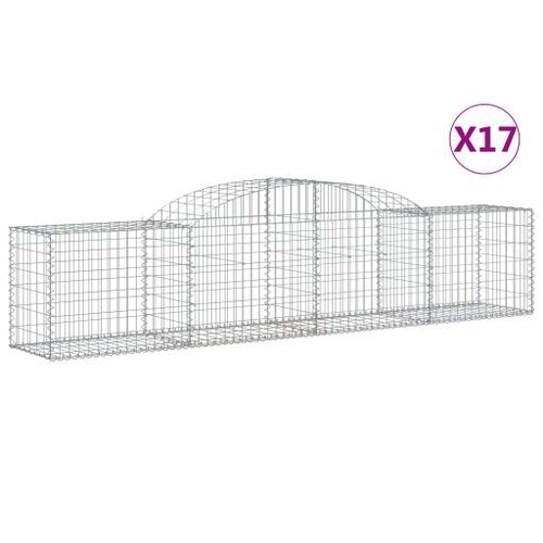 Paniers à gabions arqués 17 pcs 300x50x60/80 cm fer galvanisé - Photo n°2; ?>