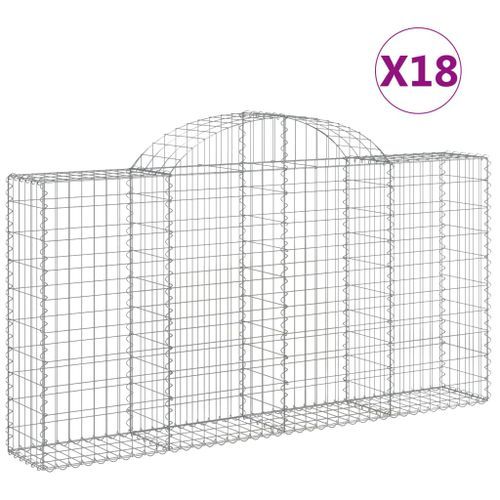 Paniers à gabions arqués 18 pcs 200x30x100/120 cm Fer galvanisé - Photo n°2; ?>