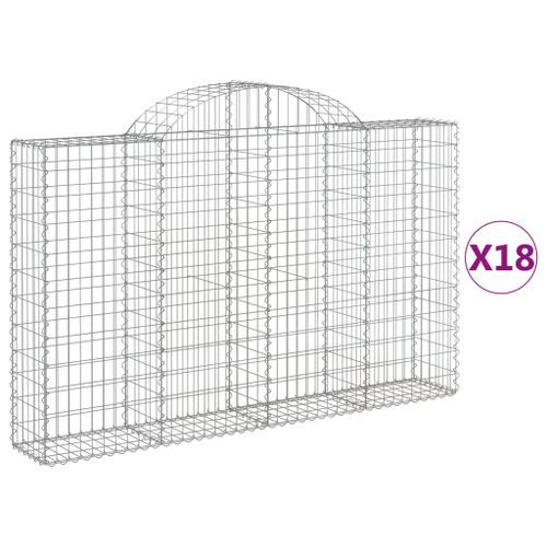 Paniers à gabions arqués 18 pcs 200x30x120/140 cm Fer galvanisé - Photo n°2; ?>