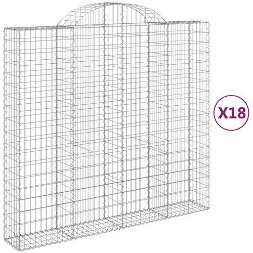 Paniers à gabions arqués 18 pcs 200x50x180/200 cm Fer galvanisé - Photo n°2; ?>