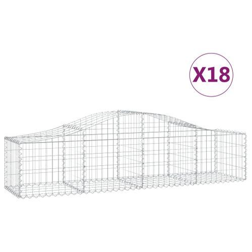 Paniers à gabions arqués 18 pcs 200x50x40/60 cm fer galvanisé - Photo n°2; ?>