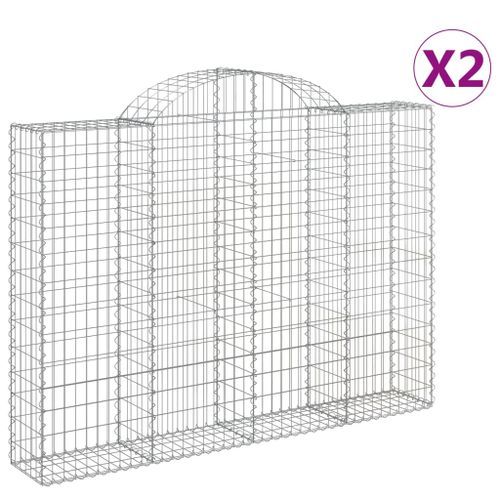 Paniers à gabions arqués 2 pcs 200x30x140/160 cm Fer galvanisé - Photo n°2; ?>