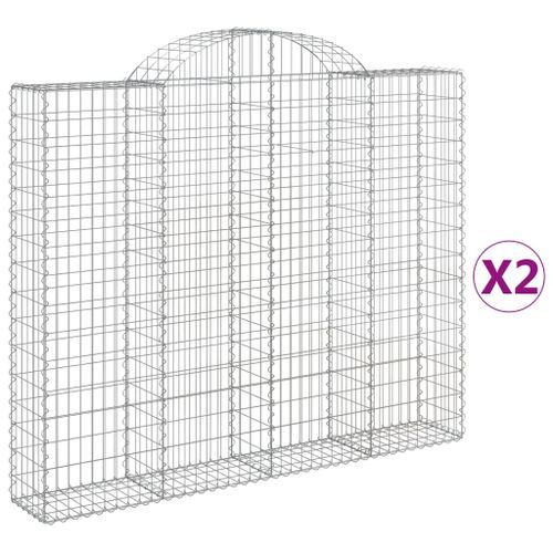 Paniers à gabions arqués 2 pcs 200x30x160/180 cm Fer galvanisé - Photo n°2; ?>