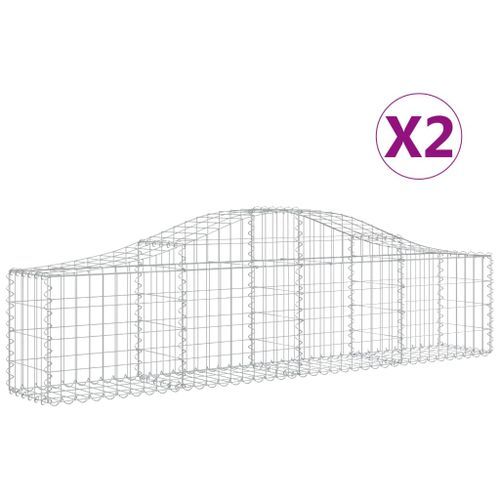 Paniers à gabions arqués 2 pcs 200x30x40/60 cm Fer galvanisé - Photo n°2; ?>