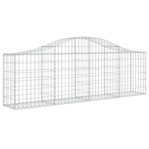 Paniers à gabions arqués 2 pcs 200x30x60/80 cm Fer galvanisé - Photo n°3; ?>