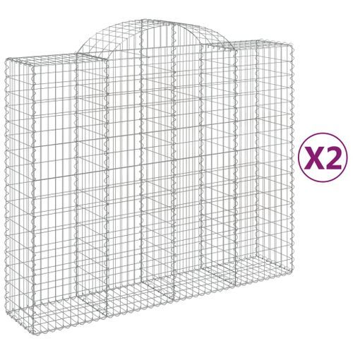 Paniers à gabions arqués 2 pcs 200x50x160/180 cm Fer galvanisé - Photo n°2; ?>