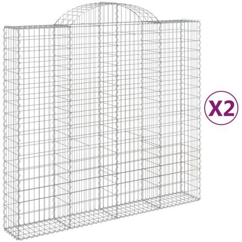 Paniers à gabions arqués 2 pcs 200x50x180/200 cm Fer galvanisé - Photo n°2; ?>