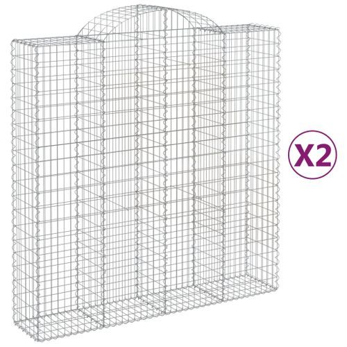 Paniers à gabions arqués 2 pcs 200x50x200/220 cm Fer galvanisé - Photo n°2; ?>