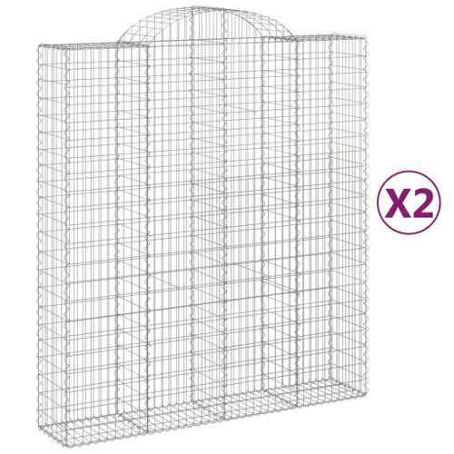 Paniers à gabions arqués 2 pcs 200x50x220/240 cm Fer galvanisé - Photo n°2; ?>