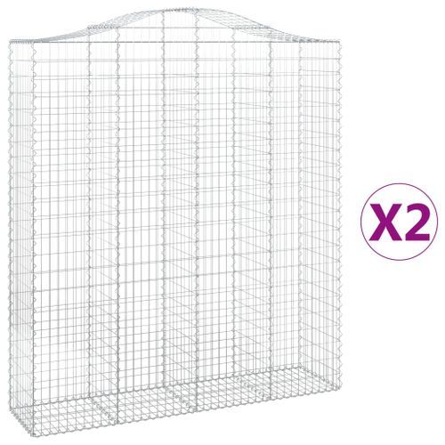 Paniers à gabions arqués 2 pcs 200x50x220/240 cm Fer galvanisé - Photo n°2; ?>