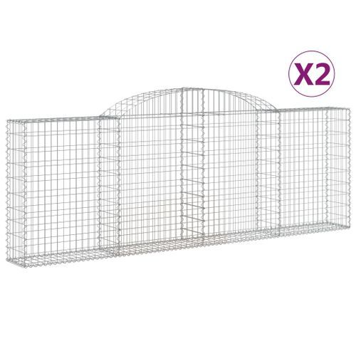 Paniers à gabions arqués 2 pcs 300x30x100/120 cm fer galvanisé - Photo n°2; ?>