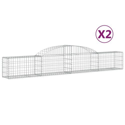 Paniers à gabions arqués 2 pcs 300x30x40/60 cm fer galvanisé - Photo n°2; ?>