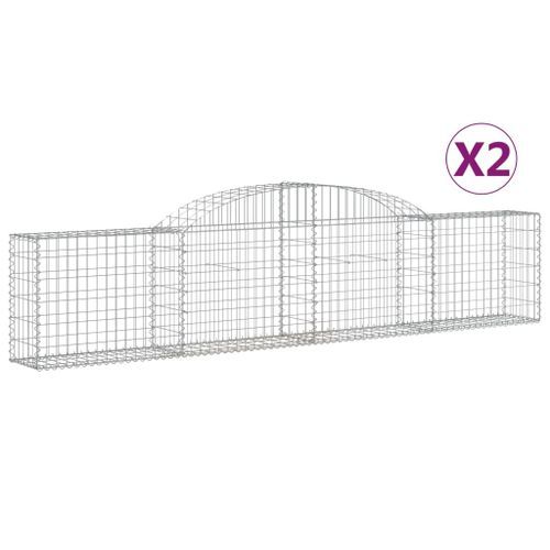 Paniers à gabions arqués 2 pcs 300x30x60/80 cm Fer galvanisé - Photo n°2; ?>