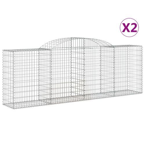 Paniers à gabions arqués 2 pcs 300x50x100/120 cm fer galvanisé - Photo n°2; ?>