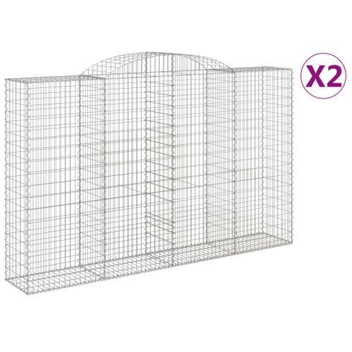 Paniers à gabions arqués 2 pcs 300x50x180/200 cm fer galvanisé - Photo n°2; ?>