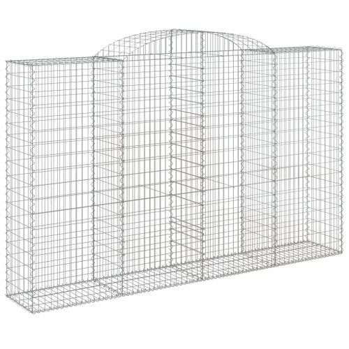 Paniers à gabions arqués 2 pcs 300x50x180/200 cm fer galvanisé - Photo n°3; ?>