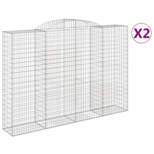 Paniers à gabions arqués 2 pcs 300x50x200/220 cm fer galvanisé - Photo n°2; ?>