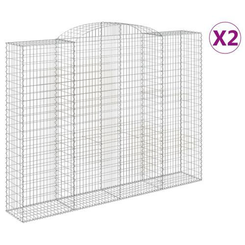 Paniers à gabions arqués 2 pcs 300x50x220/240 cm fer galvanisé - Photo n°2; ?>