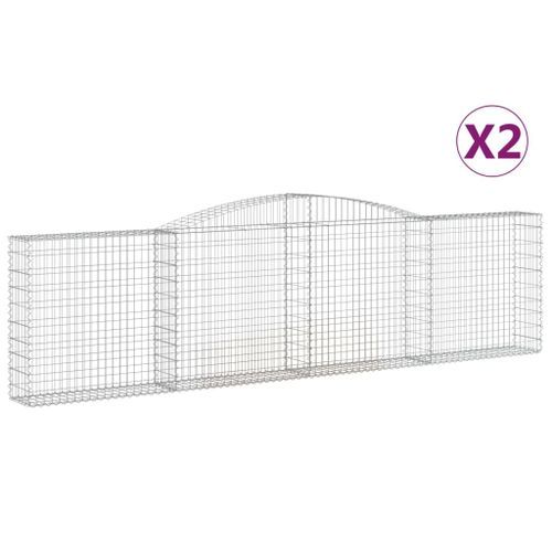 Paniers à gabions arqués 2 pcs 400x30x100/120 cm Fer galvanisé - Photo n°2; ?>