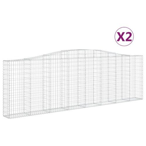 Paniers à gabions arqués 2 pcs 400x30x120/140 cm Fer galvanisé - Photo n°2; ?>