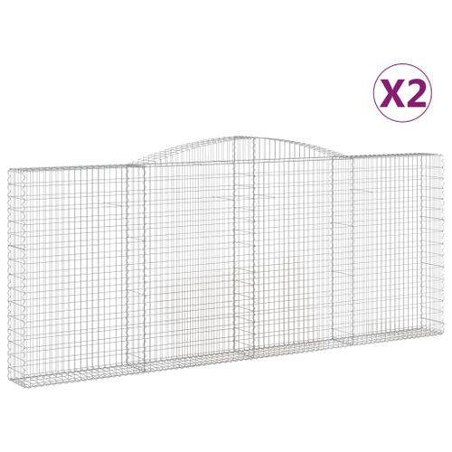 Paniers à gabions arqués 2 pcs 400x30x160/180 cm Fer galvanisé - Photo n°2; ?>