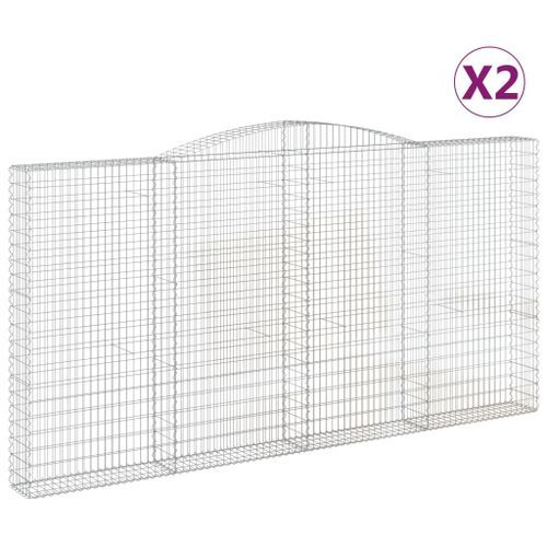 Paniers à gabions arqués 2 pcs 400x30x200/220 cm Fer galvanisé - Photo n°2; ?>