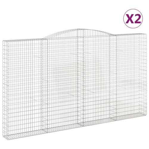 Paniers à gabions arqués 2 pcs 400x30x220/240 cm Fer galvanisé - Photo n°2; ?>